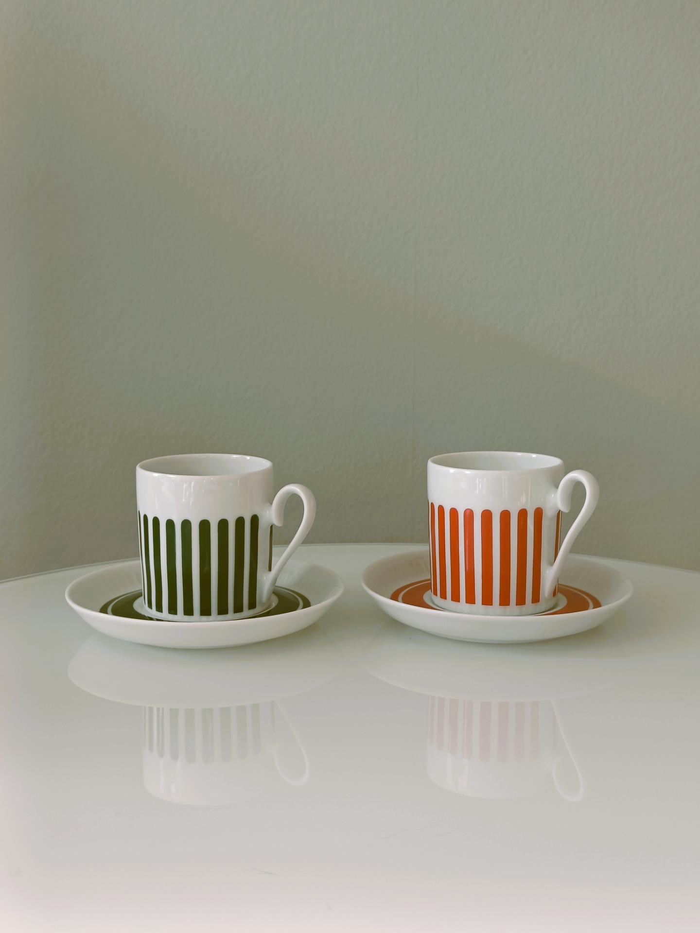 Kop met schotel Groen-Rood