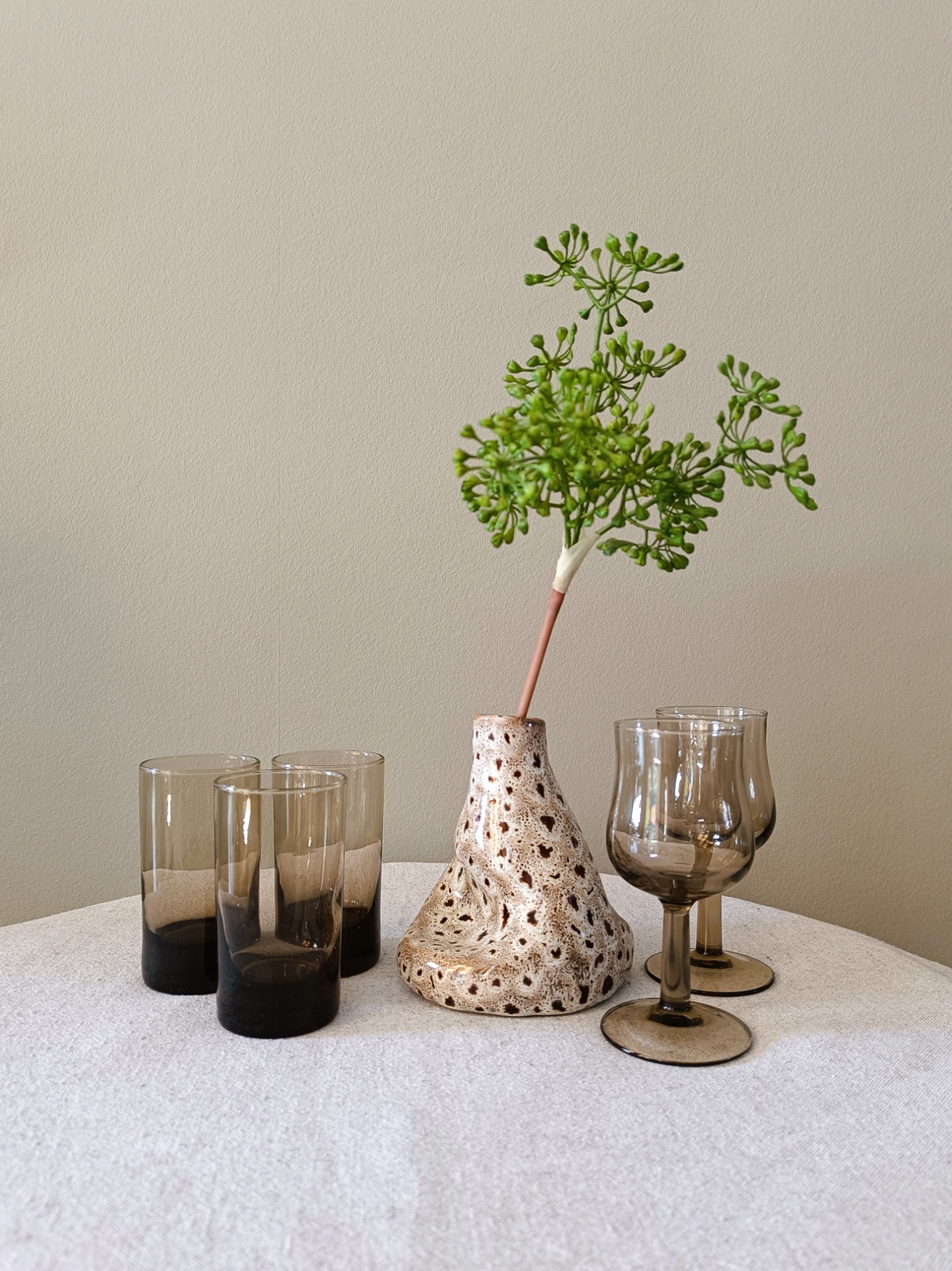 Rookglas vintage mixset in warme smokey tint